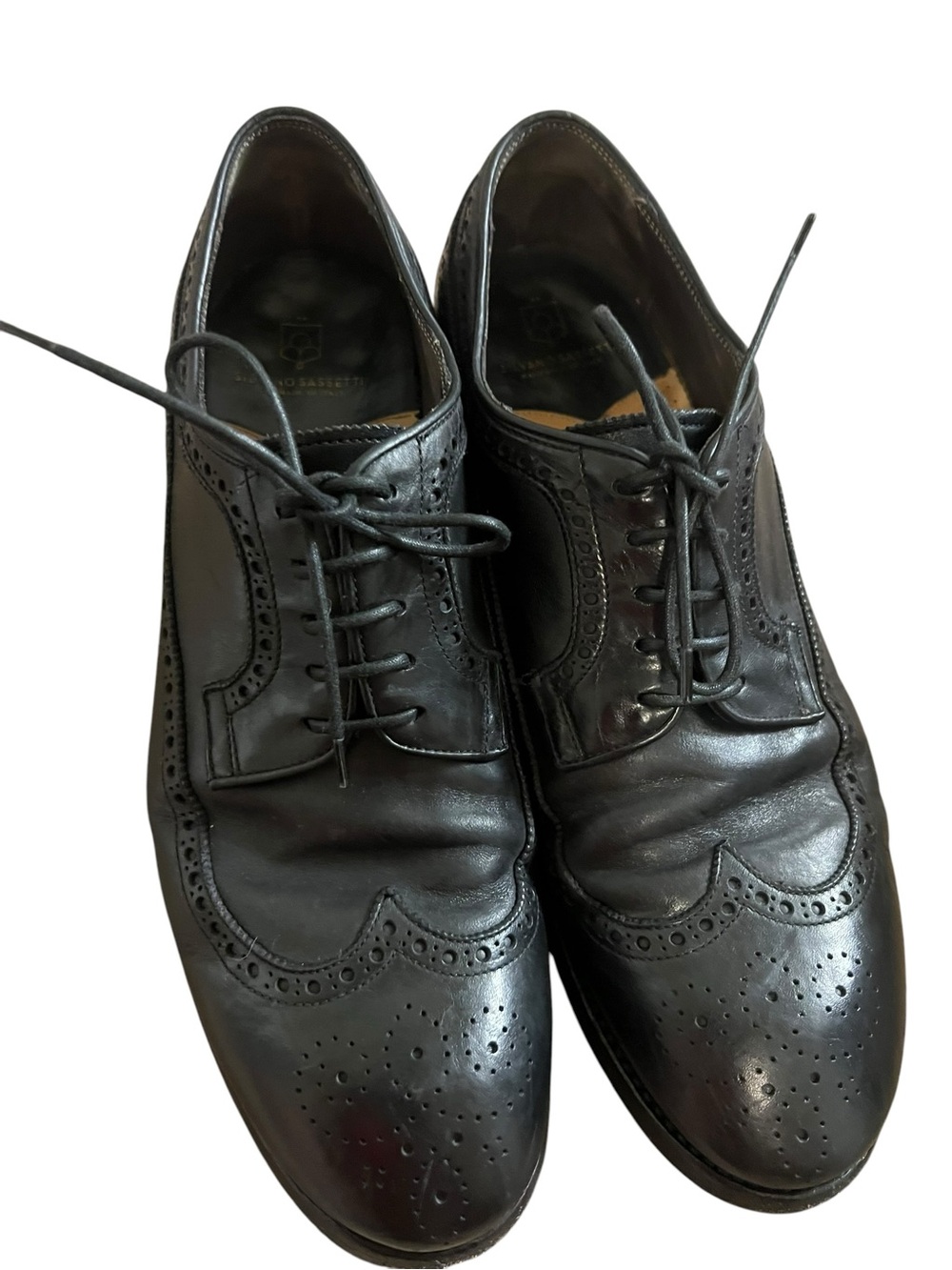Silvano Sassetti Wingtip Brogue Oxfords Black 10